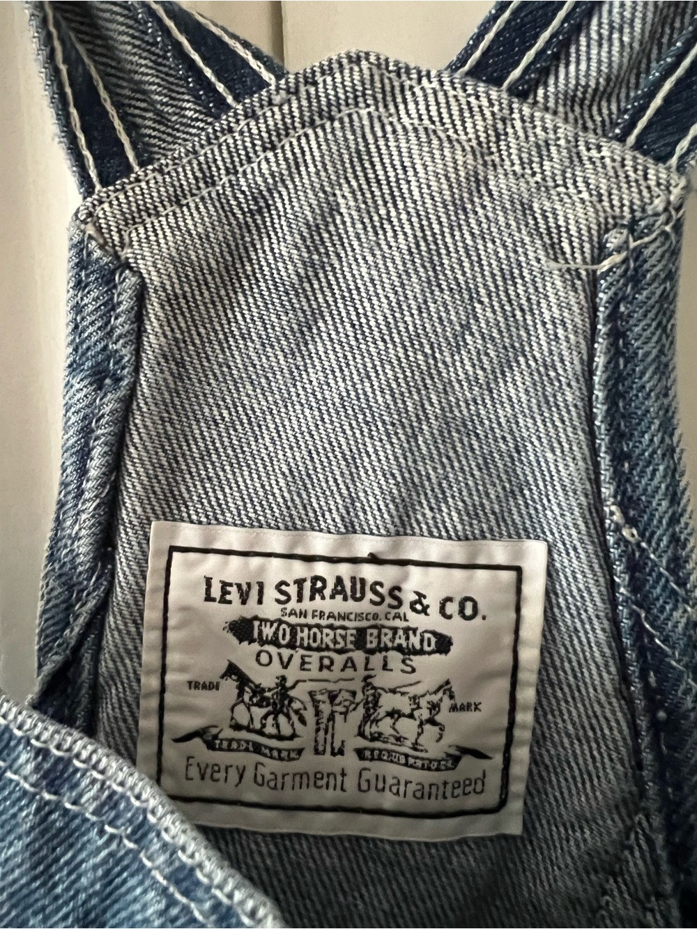 Levi's Blue Denim Short Overalls Romper - Picture 3 of 3